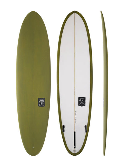 Creative Army Surfboards  - Huevo Khaki Mid Length Surfboard