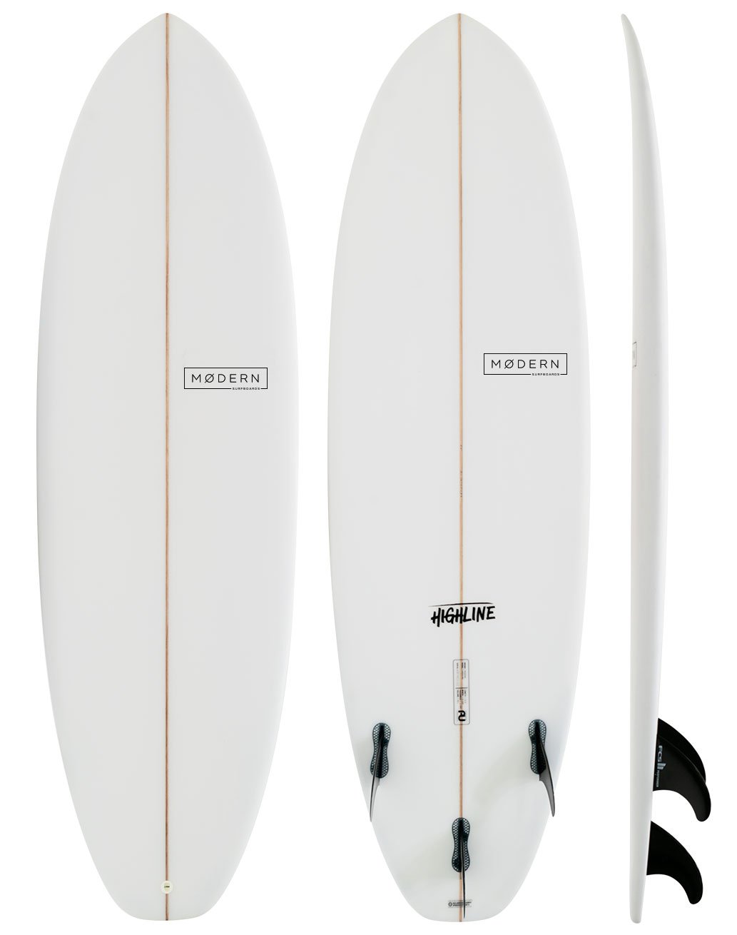 Modern Surfboards - Highline - white shotrboard