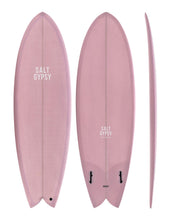 Load image into Gallery viewer, Salt Gypsy - Shorebird - dirty pink coloured twin fin surfboard
